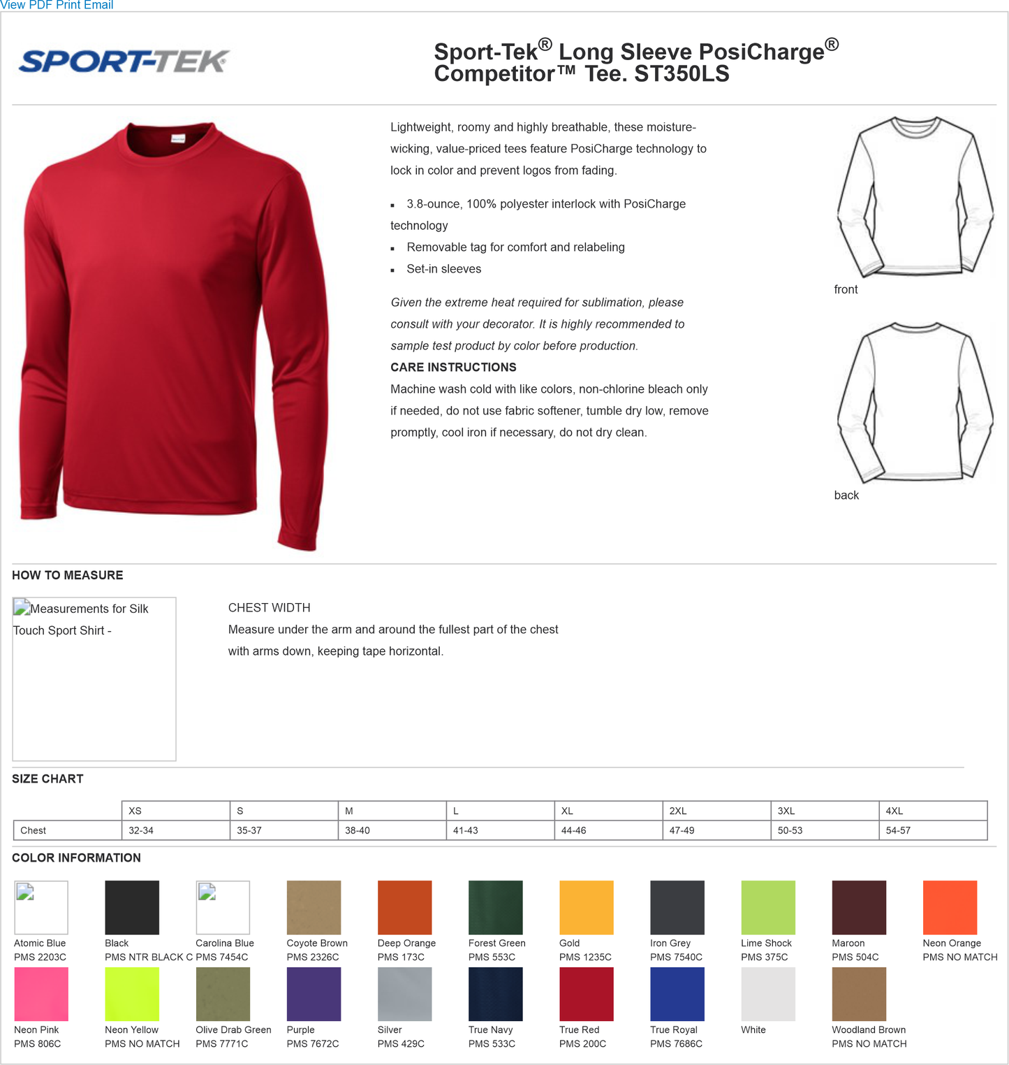 JUNIOR CLASS ITEM - ST350LS Sport-Tek® PosiCharge® Competitor™ Tee