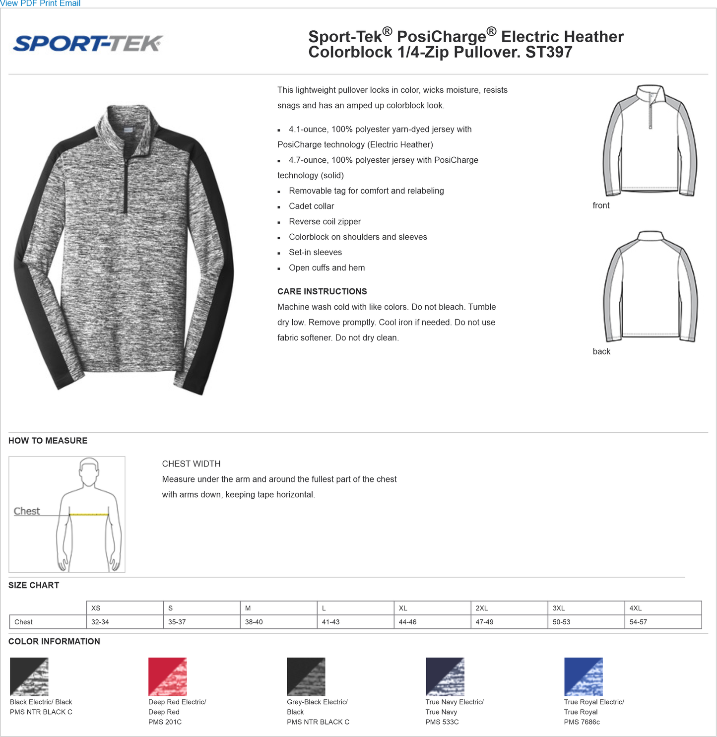 ST397 Sport-Tek® PosiCharge® Electric Heather Colorblock 1/4-Zip Pullover