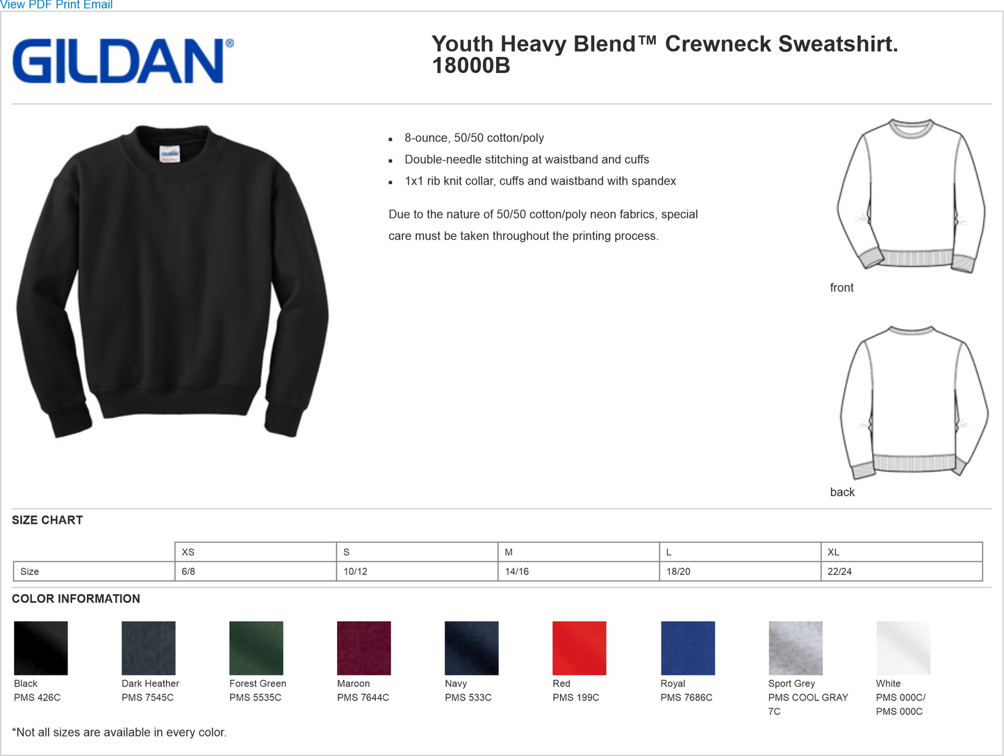18000B Gildan® - Youth Heavy Blend™ Crewneck Sweatshirt