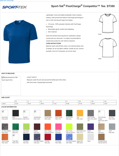 JUNIOR CLASS ITEM - ST350 Sport-Tek® PosiCharge® Competitor™ Tee